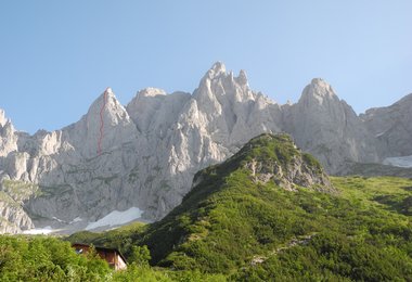 Der Verlauf der Tour an der Hochgrubachspitze
