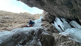 Dritte Seillänge - Wer suchet der findet am Torre Vitty