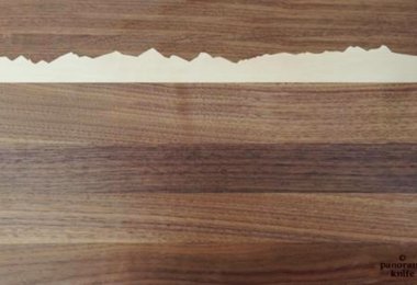 Im Holzbrett sieht das Panorama so aus.