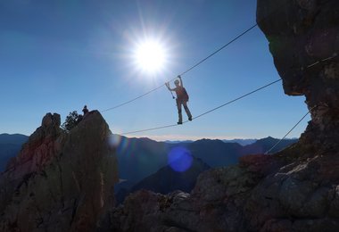 Seilbrücke am Priel-Klettersteig