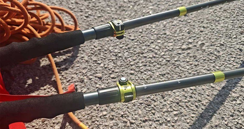 Das Verstellsystem des Laser ADJ Stockes von Camp