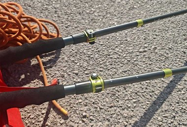 Das Verstellsystem des Laser ADJ Stockes von Camp
