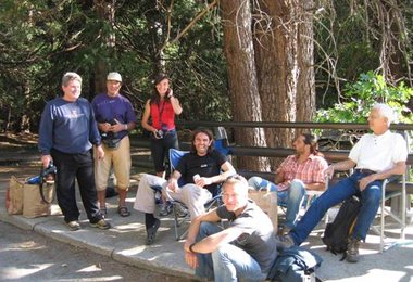 Die Hubers während einer Trainingspause. Ganz rechts mit weißem Haar: Tom Frost, Erstbegeher der Salathe Wall am El Cap © Heinz Wurzer