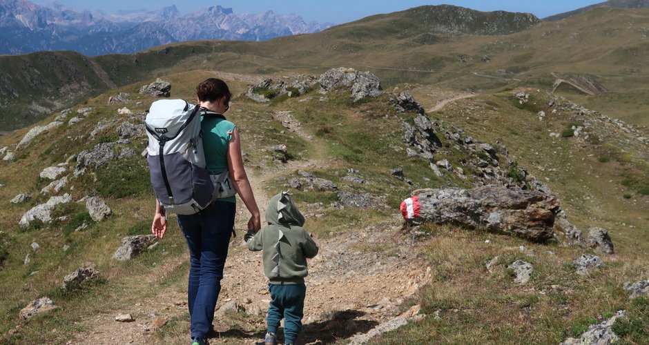 Für Kleinkinder taugliche Wanderung von der Bergstation Gadein zum Thurntaler See