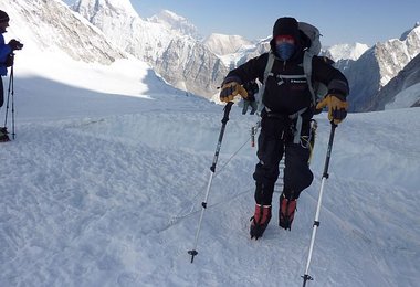Früher Aufstieg durch das Western Cwm Bild: G.Kaltenbrunner