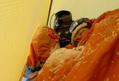 Gerlinde auf 7300 m bei -25°C