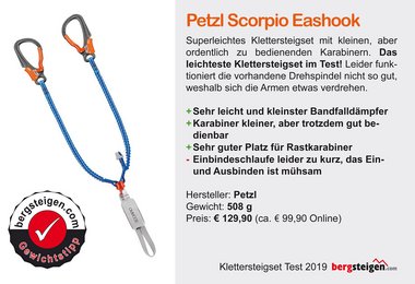 Klettersteigset Test 2019 - Petzl Scorpio Eashook