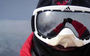 Das gefälschte K2 Gipfelfoto ca. 1000 m unter dem Gipfel des K2 @ Christan Stangl