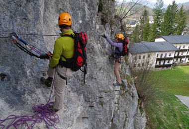 Seilsicherung auf dem Klettersteig - für Bergführer und Instruktoren ist das Thema sehr interessant