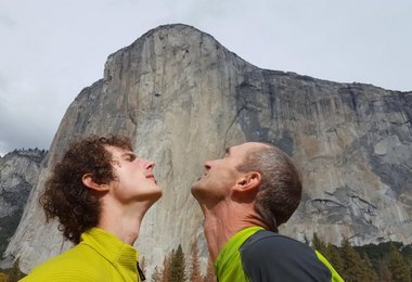 Adam Ondra mit seinem Vater vor dem El Cap (c) Adam Ondra