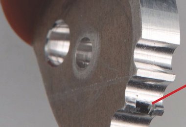 Beschädigte Zähne des GRIPREST-Einstellsystems