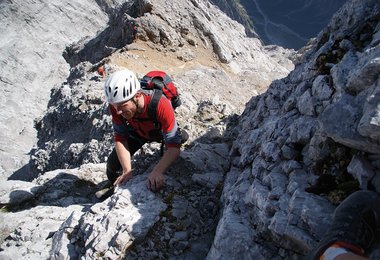 Andi Riesner in der Watzmann Ostwand