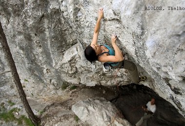 Barbara Raudner in "Aiolos" (8b/8b+) © Hannes Raudner