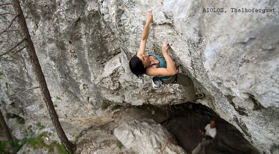 Barbara Raudner in "Aiolos" (8b/8b+) © Hannes Raudner