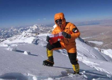 Piotr Morawski auf dem Gipfel der Shisha Pangma 8027m