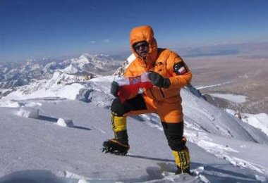 Piotr Morawski auf dem Gipfel der Shisha Pangma 8027m