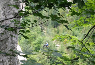 Klettern für Einsteiger - Überhändende Abseilfahrt (c) Andreas Jentzsch