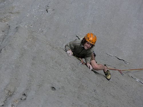 Adam in der 4. Seillänge  (7a+), Photo: Archiv Ondra