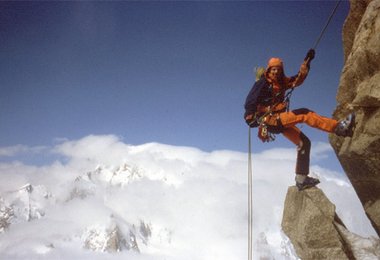 Markus Koidl beim Abseilen in Chamonix