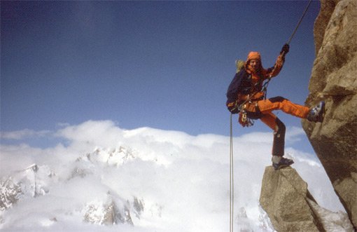 Markus Koidl beim Abseilen in Chamonix