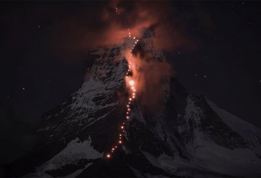 Lichterkette Hörnligrat Matterhorn, Foto Robert Bösch