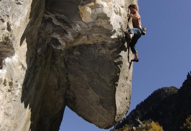 Daniel Kopp in „Reise nach Ixtlan“ 8a, Foto: Heinz Zak