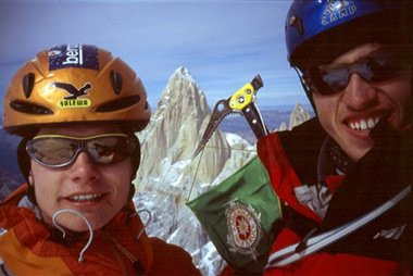 Geschafft - Hansjörg und Thomas auf dem Gipfel des Cerro Torre