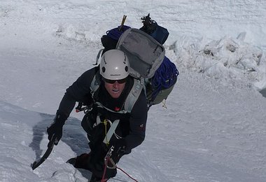 David im unteren Teil der Lhotse-Flanke