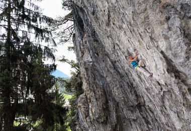 "Janus, 8c" im Götterwandl in Nassereith (c) Bernie Ruech