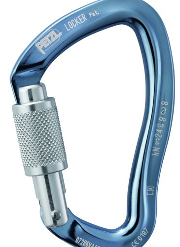 Petzl LOCKER SCREW-LOCK - ein kompakter und leichter asymmetrischer Karabiner mit Schraubverschluss.