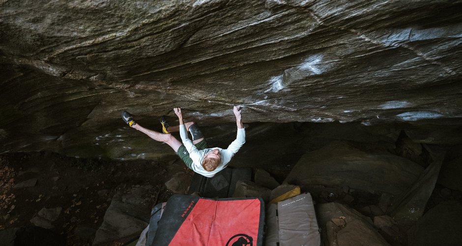 Jakob Schubert im Mount Doom (9A) (c) © Moritz Klee/Nodum Sports
