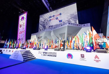 Eröffnung der Kletter Weltmeisterschaft in Moskau © Jan Virt_IFSC