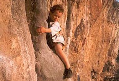 Adam Ondra mit 4 Jahren im Klettergebiet Osp (Slov.)