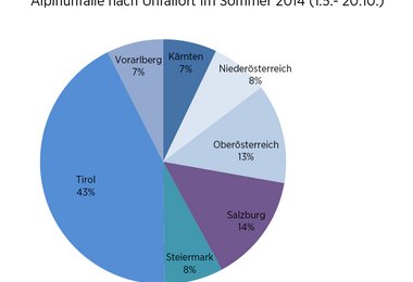 Alpinunfälle nach Unfallort im Sommer 2014 (1.5.- 20.10.)