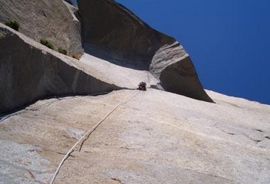 Gerhard klettert im "Great roof"