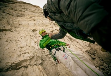 Am Einstieg unter der Nordwand