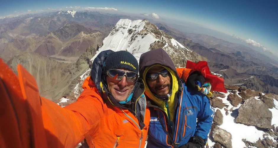 Karl Egloff und Nicholàs Miranda an der Aconcagua Südwand