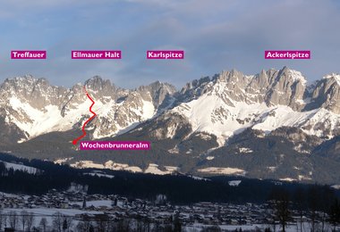 Der Aufstieg zur Rote Rinn Scharte von der Wochenbrunner Alm aus.