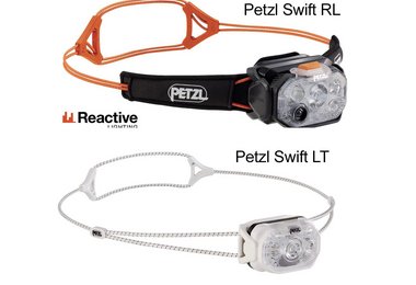 Oben die Petzl Swift RL und unten die kleine Petzl Swift LT