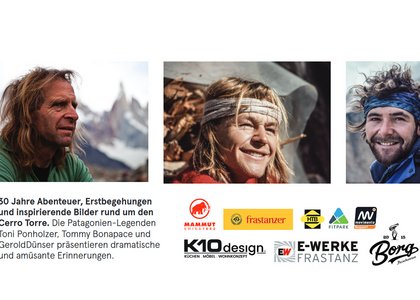 Die Alpinisten Toni Ponholzer, Tommy Bonapace und Gerold Dünser