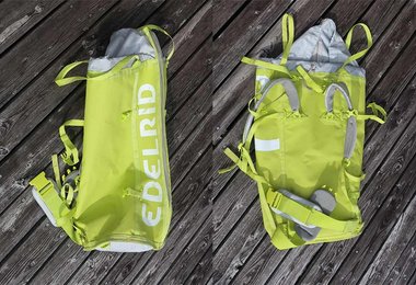 Kurt 55 Haulbag von oben und der Trageteil am Rücken