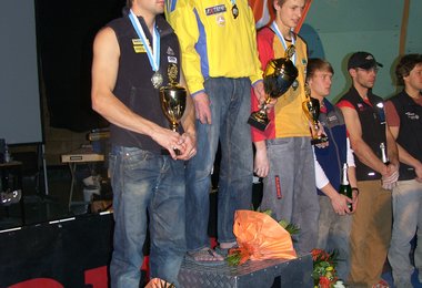 Siegerehrung Männder (Fischhuber, Shalagin, Baumann v.l.n.r.)